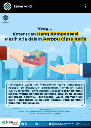 terkait uang kompensasi (PHK)